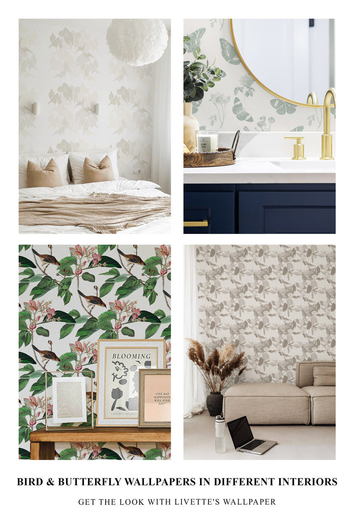 Bird & Butterfly Wallpapers In Different Interiors
