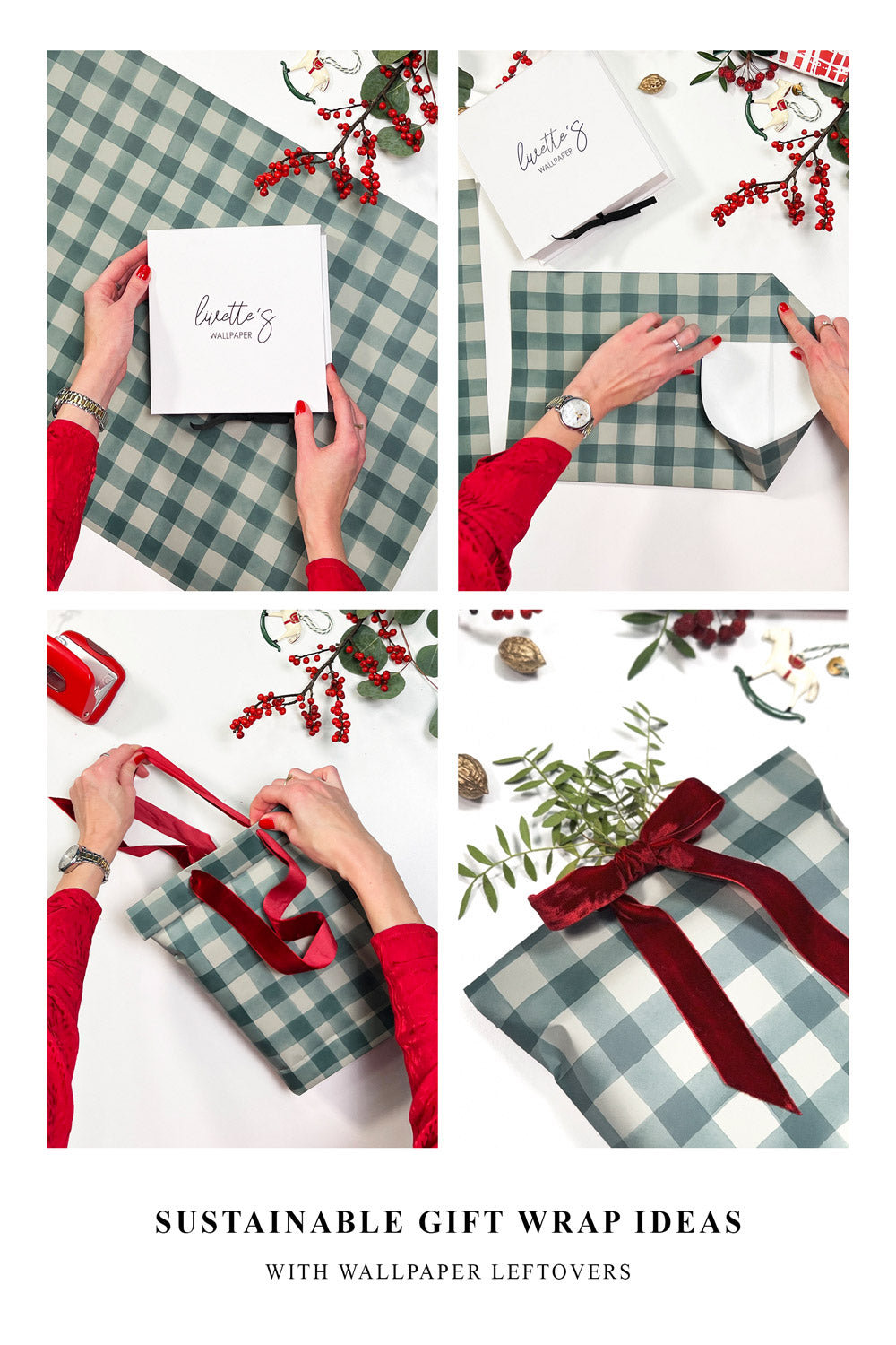 Christmas Wrapping Paper  Boho Christmas Stocking Gift Wrap