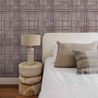 Cinnamon Slate Plaid Pattern Wallpaper