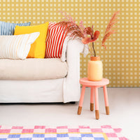 Butter Yellow Modern Plaid Wallpaper