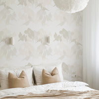 Japandi Style Watercolor Birds Wallpaper