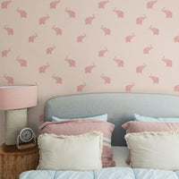 Tiny Pink Vintage Elephants Wallpaper