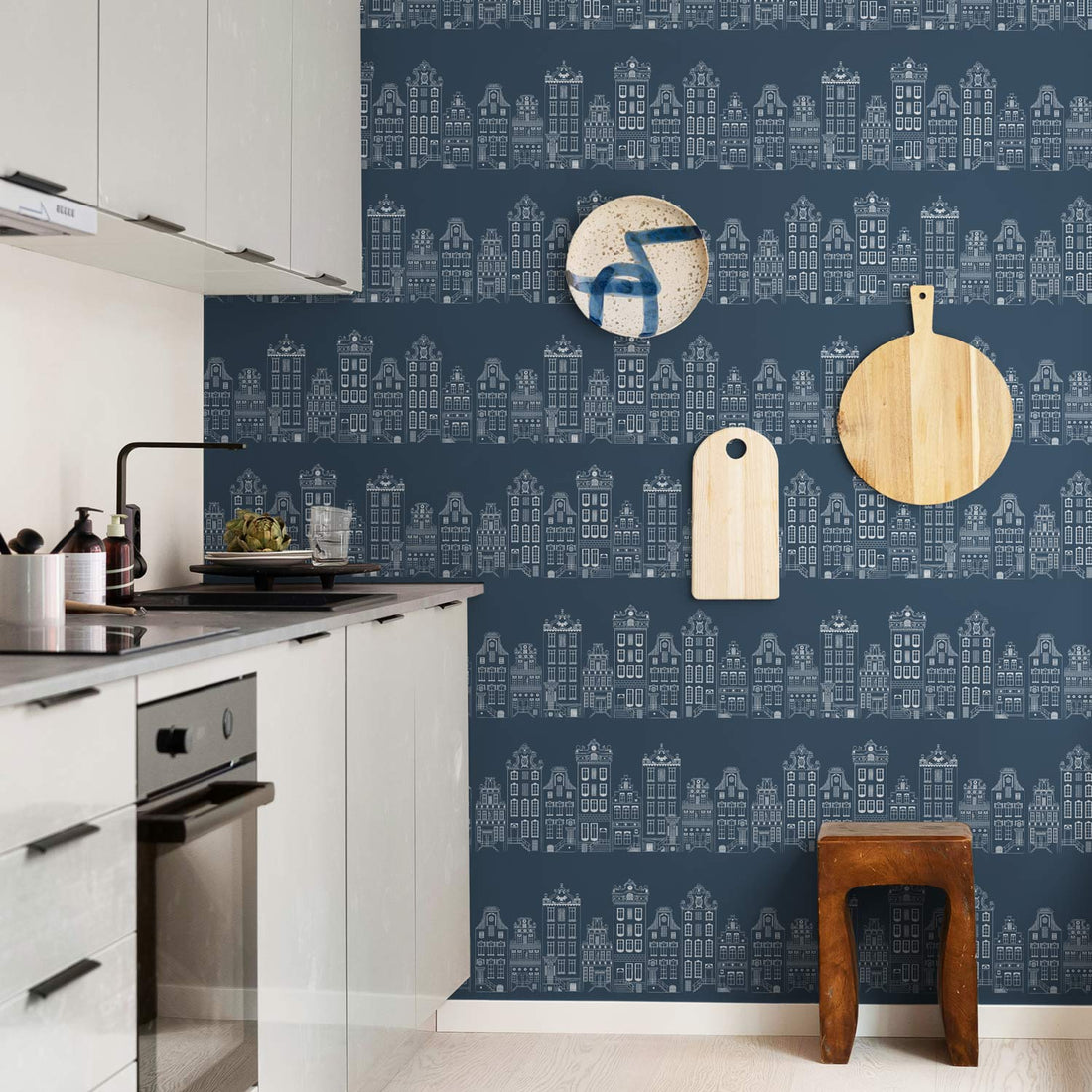 London Townhouse Pattern Wallpaper