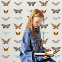 Colorful african tribal design butterfly wallpaper in girls room interior