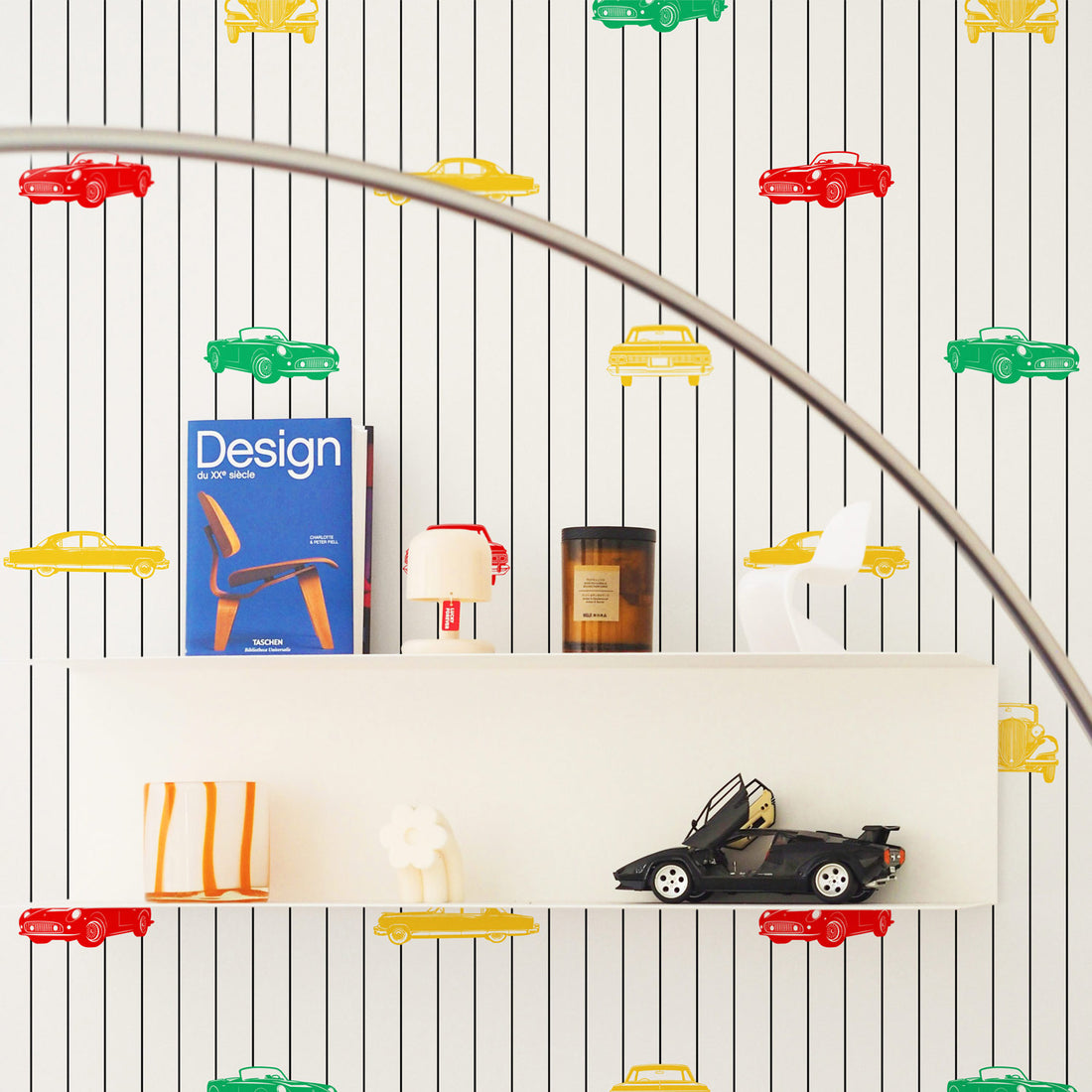 Bright Retro Cars Wallpaper