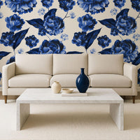 Blue Peonies Wallpaper