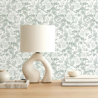 Royal Bloom Wallpaper In Sage Color