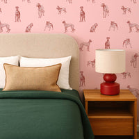 Pink Dog Print Wallpaper