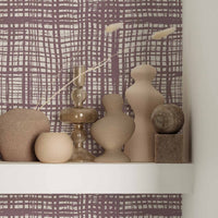 Cinnamon Slate Plaid Pattern Wallpaper