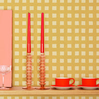 Butter Yellow Modern Plaid Wallpaper