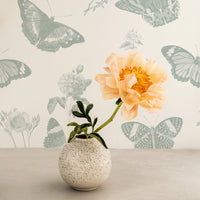 Vintage green butterflies wallpaper for girls room