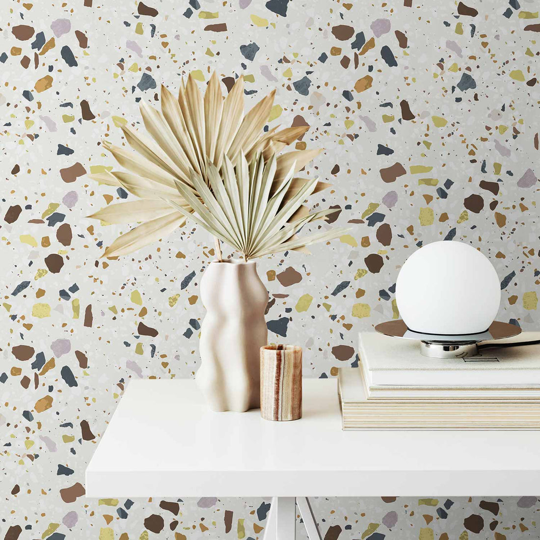 Fall Color Terrazzo Wallpaper