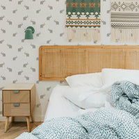 Tiny Neutral Vintage Elephants Wallpaper