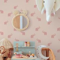 Tiny Pink Vintage Elephants Wallpaper