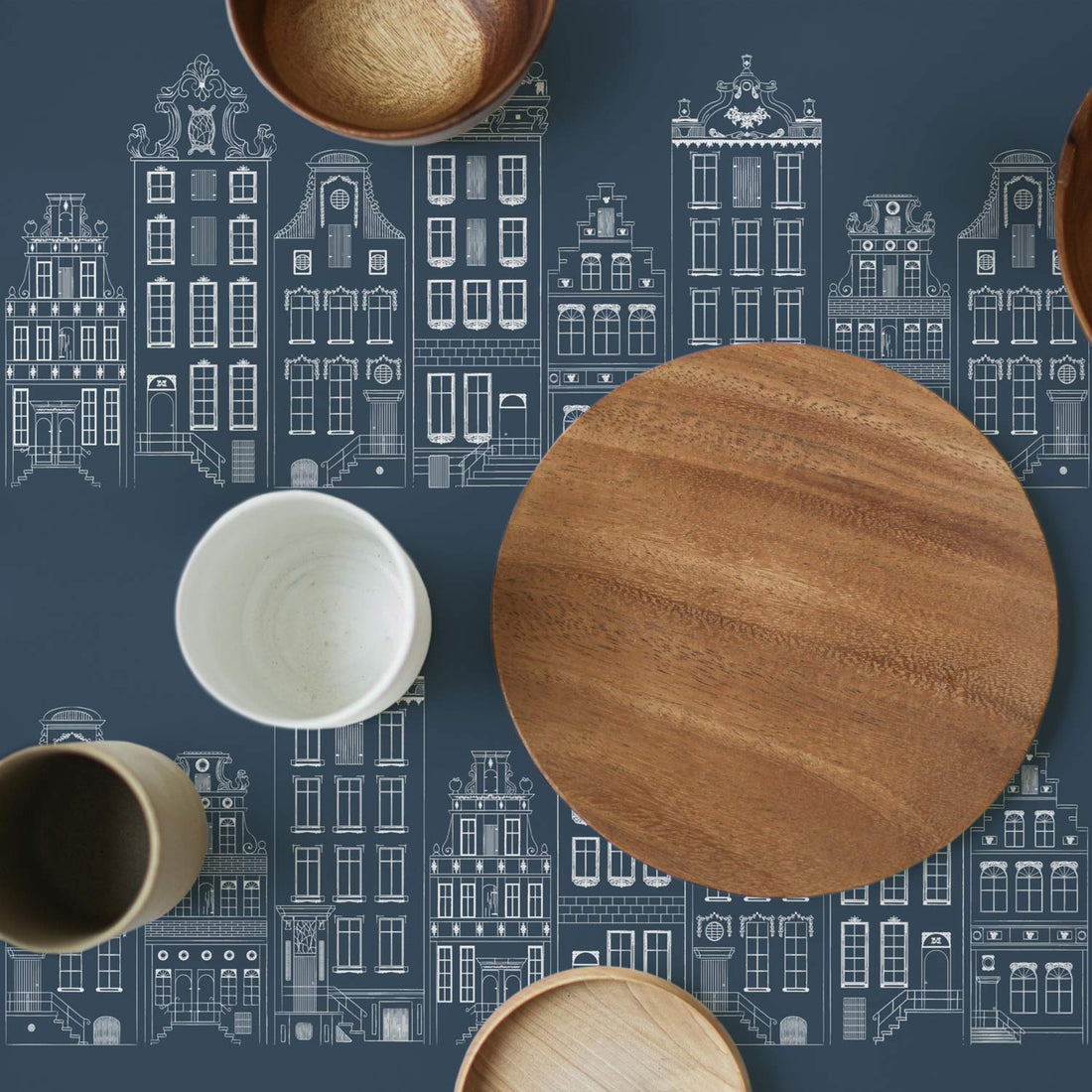London Townhouse Pattern Wallpaper