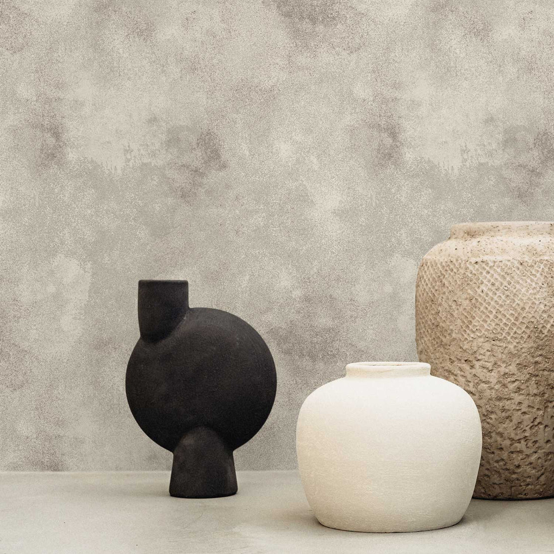 Dark Neutral Venetian Plaster Wallpaper
