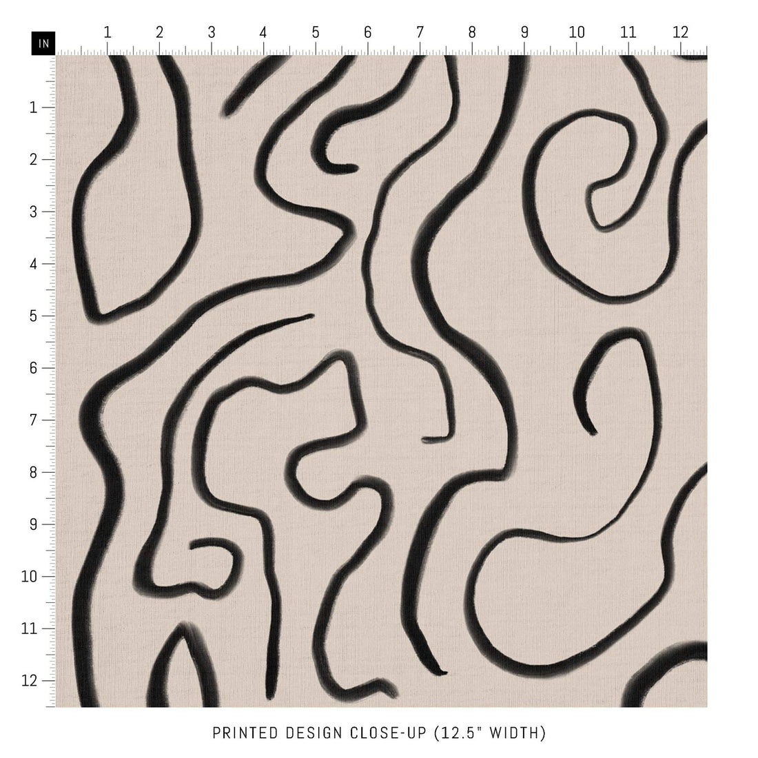 Black Funky Lines Printed Fabric