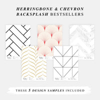 Backsplash Sample Bundle - 5 Herringbone & Chevron Backsplash Samples