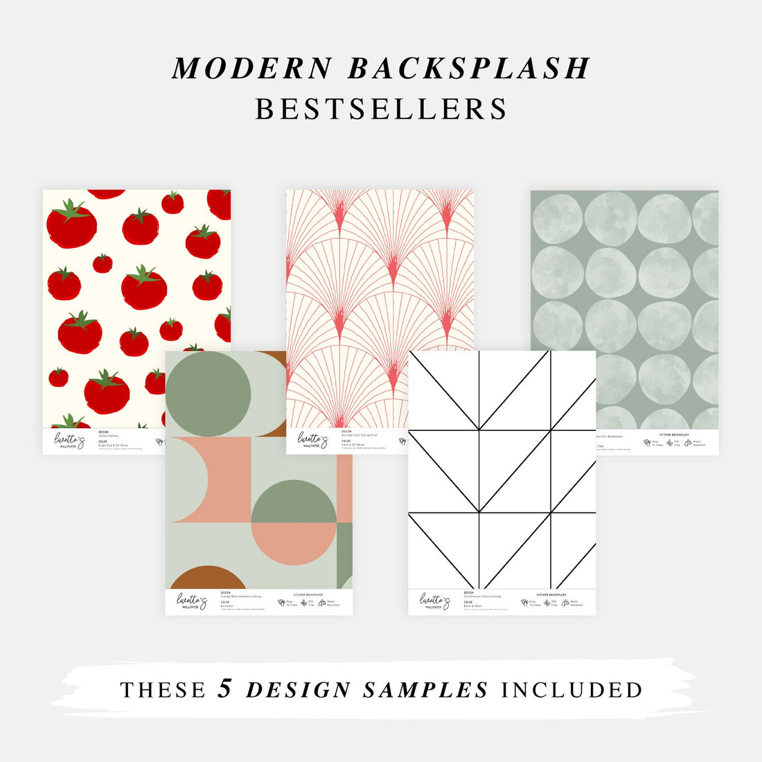 Backsplash Sample Bundle - 5 Modern Backsplash Samples