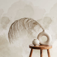 Subtle Beige Limewash Wall Mural