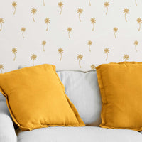 Tiny Palms In Ochre Wallpaper