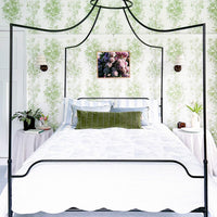 Grass Green Toile Pattern Wallpaper