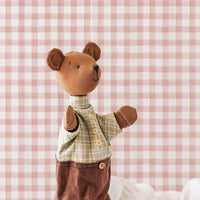 pink vintage plaid design wallpaper for kids