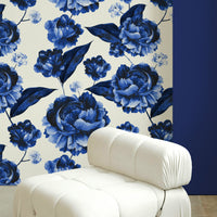 Blue Peonies Wallpaper