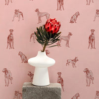 Pink Dog Print Wallpaper