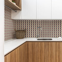 Retro Mosaic Tiles Print Wallpaper