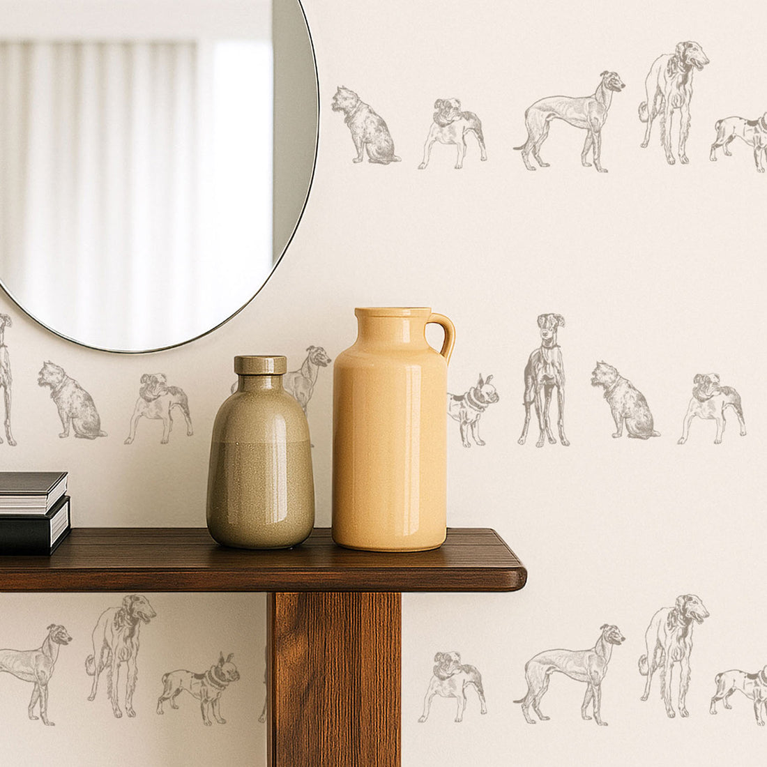 Vintage Dog Print Wallpaper