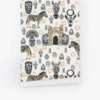 neutral color african print fabric
