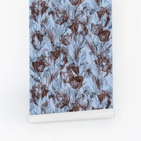 Blue Abstract Floral Wallpaper