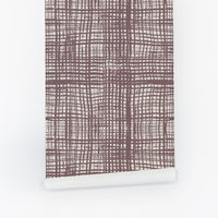 Cinnamon Slate Plaid Pattern Wallpaper
