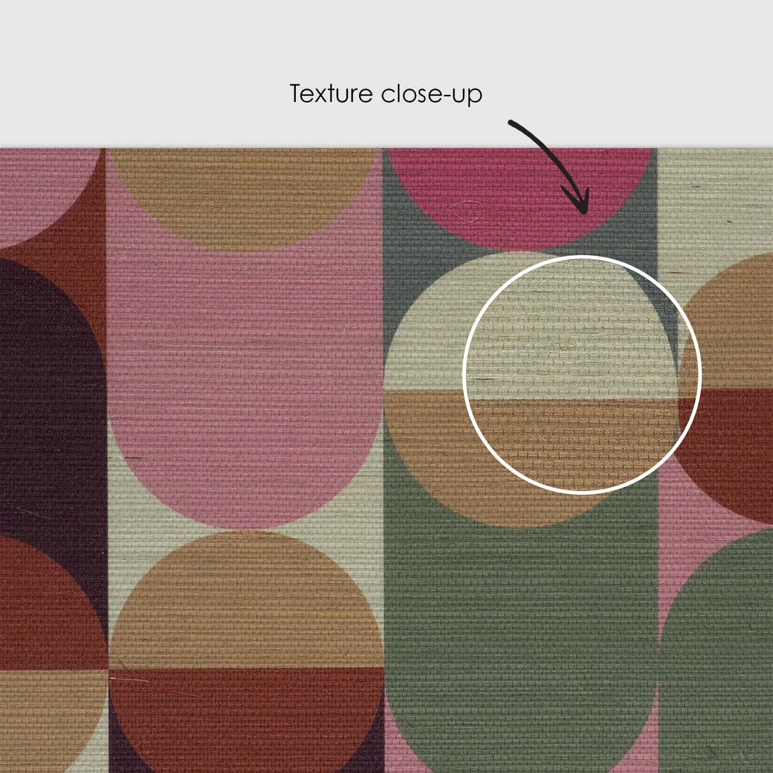 Colorful Retro Design Grasscloth Wallpaper