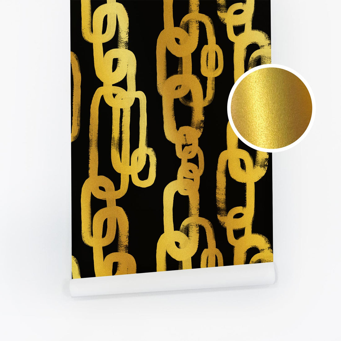 Gold Chain Pattern © Metallic Wallpaper