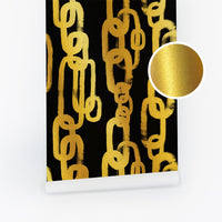 Gold Chain Pattern © Metallic Wallpaper