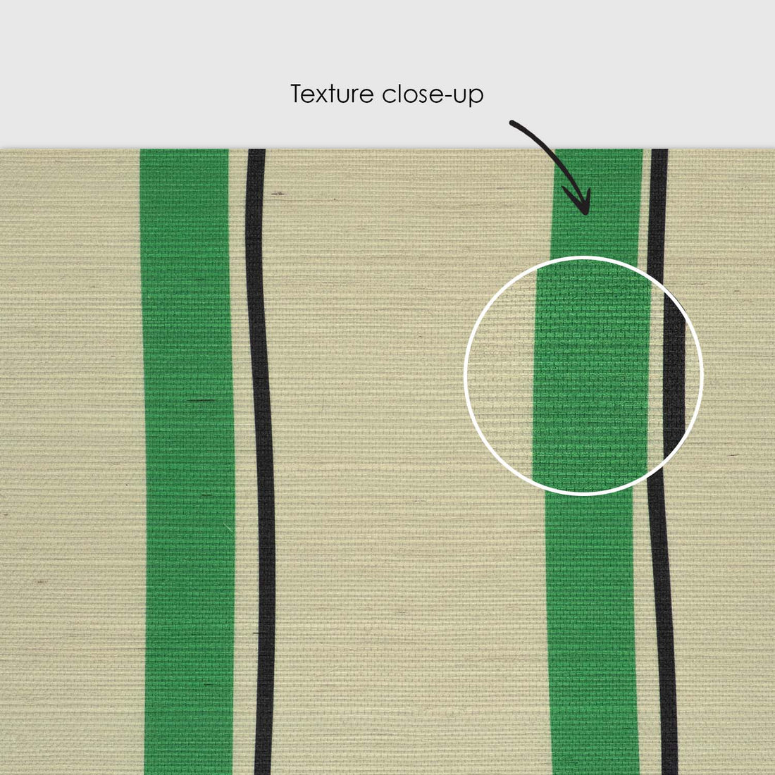 Green Stripes Grasscloth Wallpaper