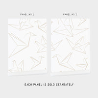 Origami crane birds removable wallpaper in neutral color
