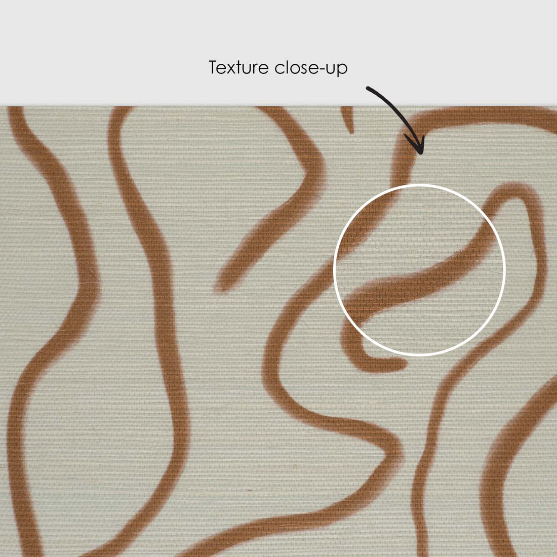 Neutral Abstract Funky Lines Grasscloth Wallpaper