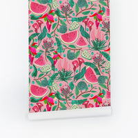 african wall art in pink tropical pattern