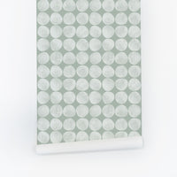 green retro circle print wallpaper
