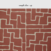 Terracotta Abstract Brick Design Grasscloth Wallpaper