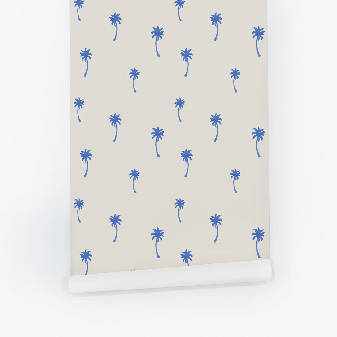 Bright Blue Tiny Palms Wallpaper