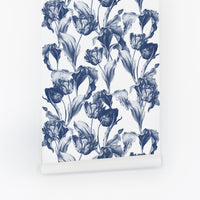 Garden Of Blue Tulips Wallpaper