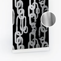 Metallic Silver Chain Pattern © Wallpaper