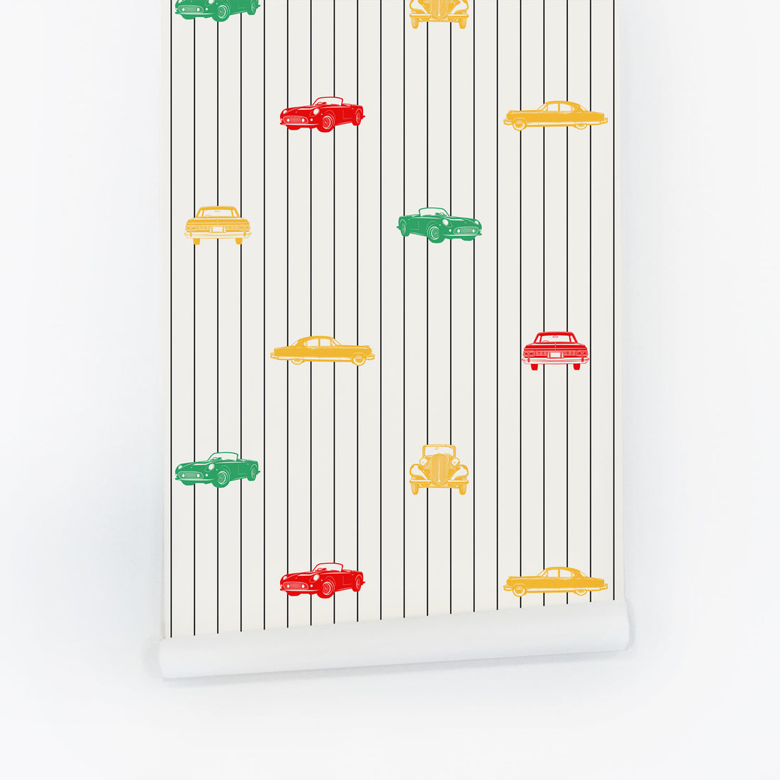 Bright Retro Cars Wallpaper