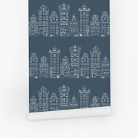 London Townhouse Pattern Wallpaper