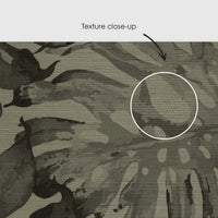 Dark Monstera Leaves Grasscloth Wallpaper