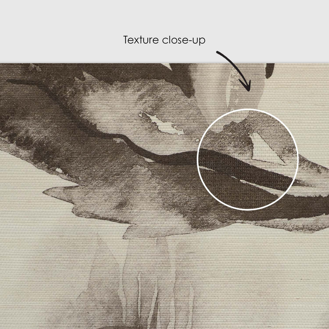 Espresso Brown Oversized Floral Grasscloth Wallpaper